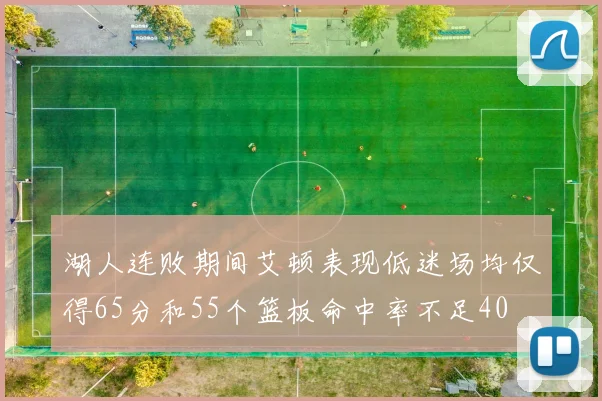 湖人连败期间艾顿表现低迷场均仅得65分和55个篮板命中率不足40
